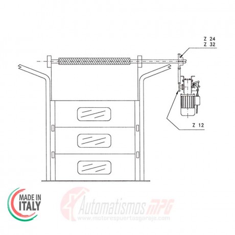 Kit puerta basculante contrapesada de cadena